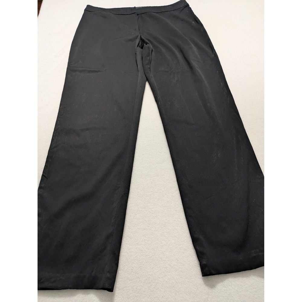 Eileen Fisher Pants Sz Medium Black Straight Leg Career Minimalist Dress Trouser